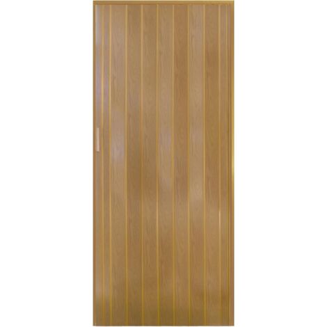 King Home PVC-Falttür mit Kunststoffgriff und Magnetverschluss Nussbaum 82x214h cn
