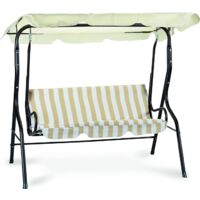 Garden Friend Stahl Schaukelstuhl 170x113x156h cm 3 Plätze beige