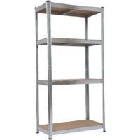 Garden Friend Regal 4 Fachböden aus Metall und MDF, Belastbarkeit 150 kg pro Boden, H 160 x B 80 x T 40 cm