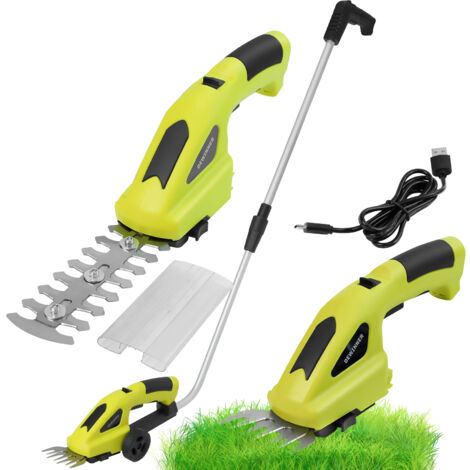 Dewinner – Coupe bordure sans fil 7.2V – Cisaille à gazon 140mm et taille-haie 100mm – Longueur tige télescopique 100cm – Pour branches jusqu'à 8mm