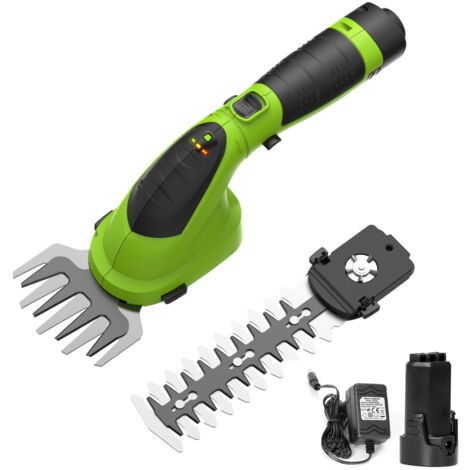 Cisailles à Gazon, Légère Tondeuse à Gazon Manche avec Batterie 7.2V 2000mAh Vert