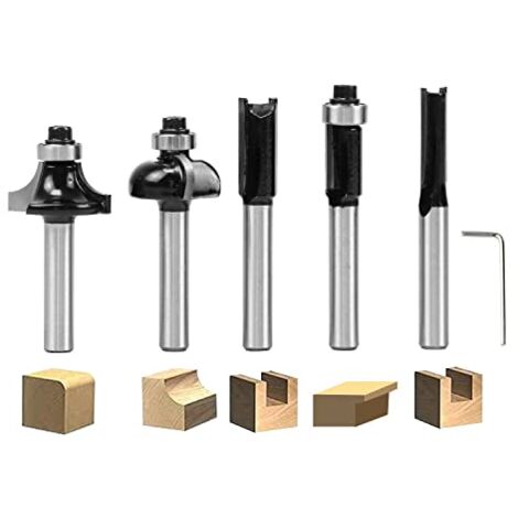 Fraise à Rainurer DEWINNER Lot De 5 - Tige 6.35mm Carbure - Pour Bois/Bricolage