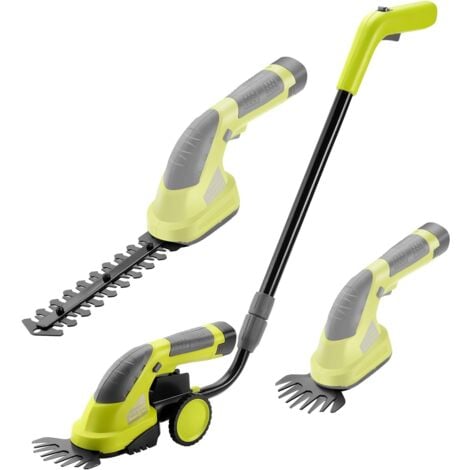 2 en 1 Cisailles à Gazon, Légère Tondeuse à Gazon, Batterie 7.2V 1300mAh, Set Sculpte-Haies et Taille-Herbes