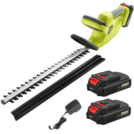 Dewinner – Taille-haies électrique sans fil 20V – 2 batteries 2.0Ah – Lame asymétrique 65cm – Capacité de coupe 16mm – Moteur à double action