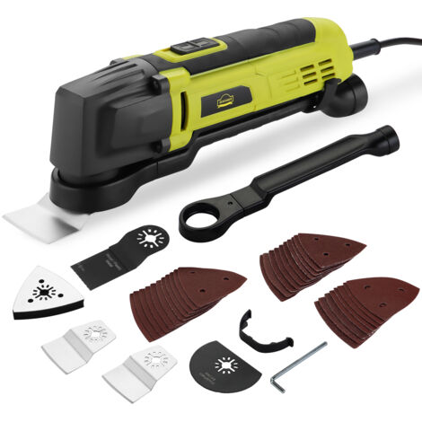 Dewinner – Outil multifonction oscillant 300W – 6 vitesses 0-23000RPM – Angle d'oscillation 3,5° – 37 accessoires pour coupes précises