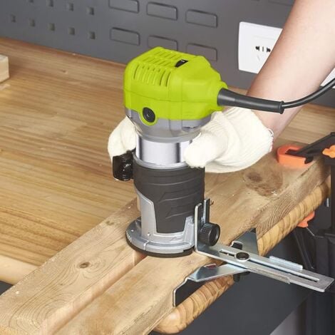 Dewinner à Bois Défonceuse affleureuse électrique 710W 13000-33000RPM, 6 Vitesses Variables, 3 Pinces de 1/4" 6mm &8mm, profession plastifieuse avec Accessoires