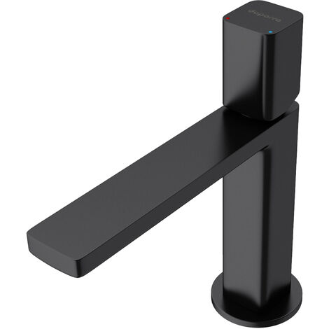 doporro® Mezclador monomando de lavabo negro mate 30,9 cm de altura Mezclador de lavabo, angular Mezclador de lavabo, conexión DIN