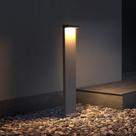 doporro Lámpara de Jardín 3000K, Luz de Jardín IP65 Bolardos LED de Exterior 10X6X60cm en Aluminio para Jardines, Parques, Zonas Residenciales y Entradas LumaTorch, Arena Gris Oscuro