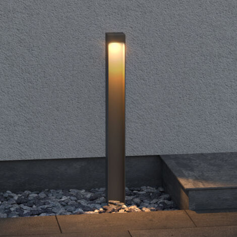 doporro Lámpara de Jardín 3000K, Luz de Jardín IP65 Bolardos LED de Exterior 6X6X60cm en Aluminio para Jardines, Parques, Zonas Residenciales y Entradas BaldersLights, Arena Gris Oscuro