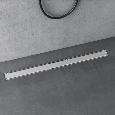 doporro Canaleta de Ducha Canal Cromo 90cm con dispositivo desodorante y filtro de pelo, Canal de Drenaje de Acero Inoxidable, Desagüe de agua embaldosable 35L/min KE110 (1/5)