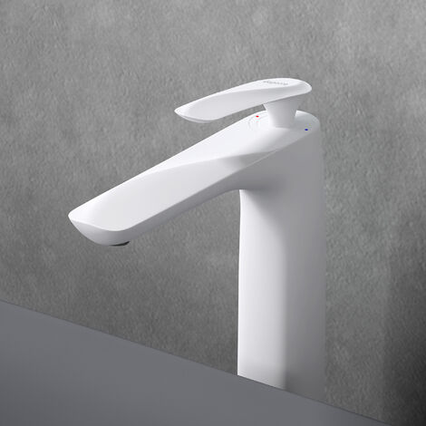 doporro® Diseño grifo mezclador monomando de 28cm para lavabo en blanco para uso práctico