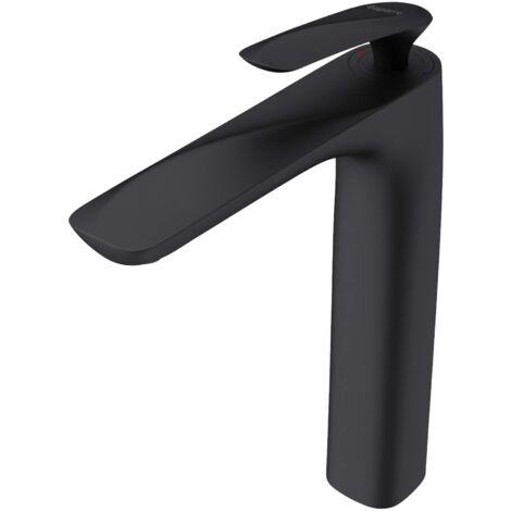 doporro Grifo mezclador monomando de 28cm para lavabo en negro mate para uso práctico