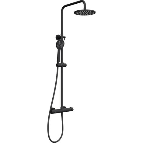 doporro sistema de ducha empotrada set de ducha rociador de lluvia negro mate redondo con ducha fija ahorradora de agua grifería de ducha