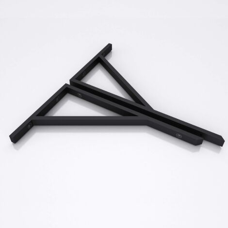 doporro Soporte de Pared para Encimera o Tocador en Acero Inoxidable Negro 45 cm de longitud – Para Estante de Mueble de Baño, 1 Pieza, Modelo WH02