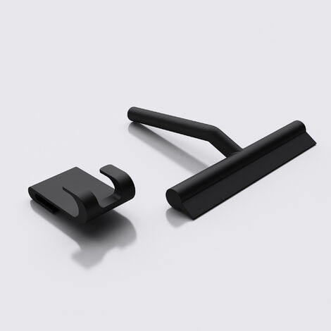 doporro® Limpiador de vidrios para cabinas de duchas en negro mate Largo: 19cm, ancho: 21 cm escurridor de acero inoxidable incl. material de fijación