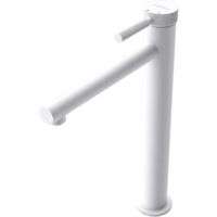 doporro Diseño de grifería mezclador monomando para lavabo de 30,5cm de altura en blanco mate para un uso práctico
