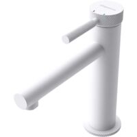 doporro Diseño de grifería mezclador monomando para lavabo de 18,1cm de altura en blanco mate para un uso práctico