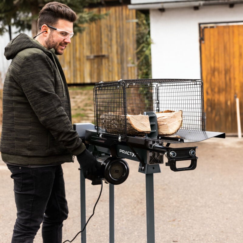 Fendeur à Bûches Électrique EBERH 2200W - 7 Tonnes, Capot De Sécurité, 52cm De Longueur