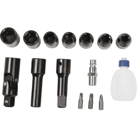 Scheppach Kit Clé à cliquet pneumatique de 1/2" livré avec 7 douilles et divers embouts