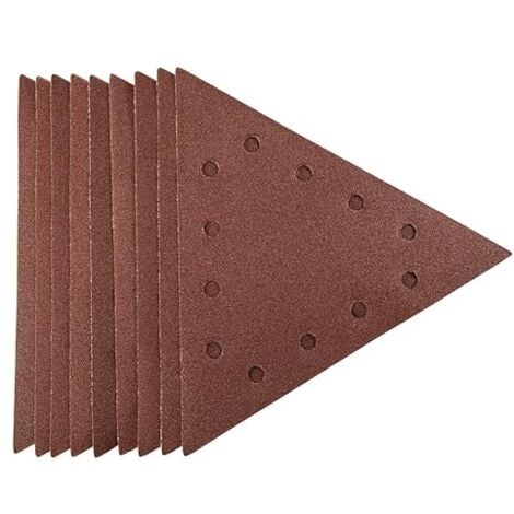 Feuilles abrasives triangulaires auto-agrippantes 90 mm, 10 pcs - Grain 120, OutilPlus, C'est moins cher