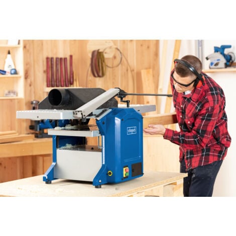 Scheppach Raboteuse & Dégauchisseuse compacte HMS1250 - Puissance 1800W -  2 fers en acier rapide - Largeur de rabotage 305mm - Hauteur de passage 120mm - Régime de l'arbre 9000-1min