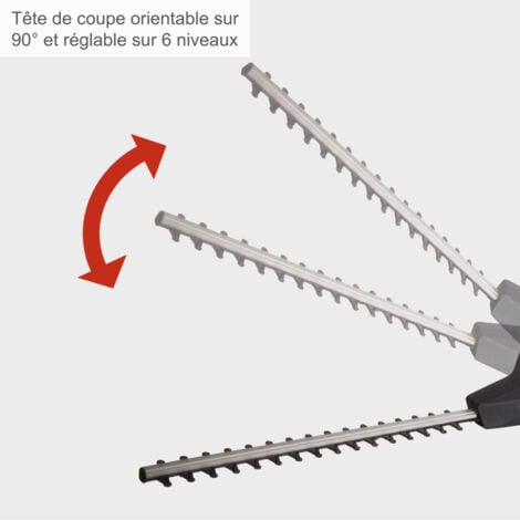 Scheppach Taille-haies électrique ETHT500 - Taille haies sur perche - 500 W - Longueur de coupe 45 cm - 230 V - Extensible jusqu'à 275 cm - Tête de coupe réglable