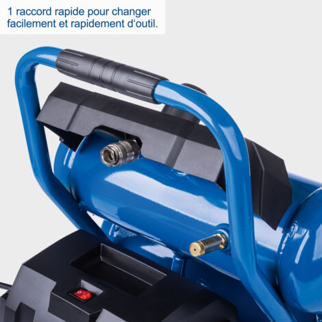 [JAMAIS UTILISÉ] Scheppach Compresseur à air HC10 Twin – 750 W – 8 bar – Cuve 7,5 L – Compresseur d’air sans huile – Double réservoir – Aspiration 50,4 L/min – 2 manomètres – Raccord rapide