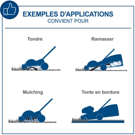 Scheppach Tondeuse à gazon sans fil BC-MP430-X – Largeur de coupe 43 cm – Hauteur de coupe 25-75 mm – Bac de 50 l – Jardins 600-700 m² – IXES 20V – Brushless – Avec 2 batteries et un chargeur double