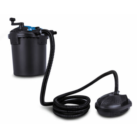 Scheppach Kit de filtration sous pression pour bassin PFS8000 – Réservoir de filtration de 9,5 L – 43 W – Capacité de filtration de 4000 L/h – Jusqu'à 8000 l – Lampe UV-C de 13 W (1/5)