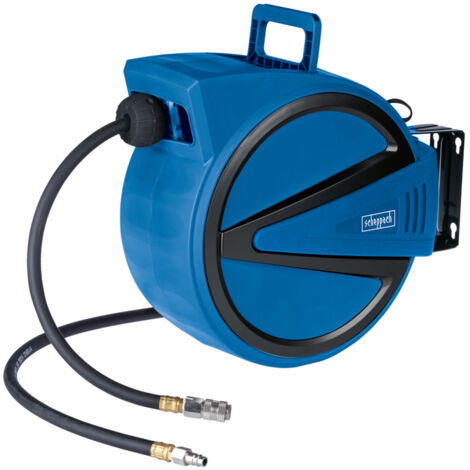 Scheppach Enrouleur mural automatique pour tuyau d’air comprimé AHR15 – 15 m – tambour pivotant 180° - raccord rapide 1/4" – tuyau Ø 15,3 mm – 15 bar max.