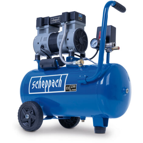 Compresseur D'Air Scheppach HC06 6 Litres - Sans Huile, 1200W, Pression 8 Bar, Avec Tuyau 5 M - Mobile Et Compact Pour Bricolage