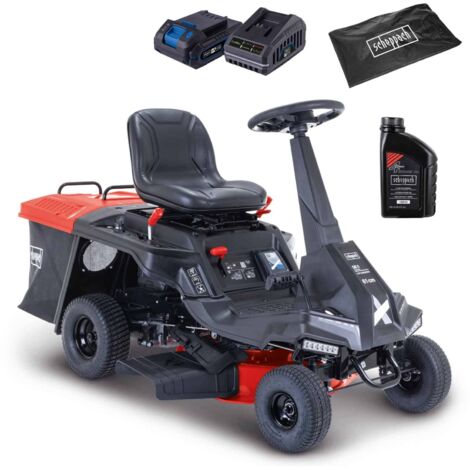 Scheppach Tondeuse thermique autoportée MR235-61 - démarrage hybride - moteur 4 temps 224 cm³ - 6CV - largeur de coupe 61 cm - bac 150L - batterie 2Ah + chargeur inclus