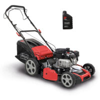 Scheppach Tondeuse à gazon à essence MS180-51 – Largeur de coupe 51 cm – Moteur à essence 4 temps 4,0 kW – 5,4 CV – Jardin jusqu’à 1600 m² – Réglage de la hauteur de coupe sur 8 positions