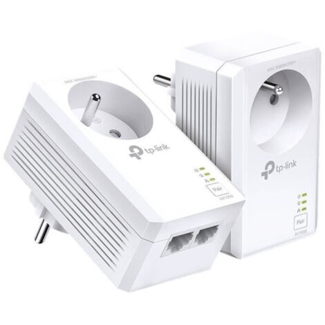 TP-Link Powerline Adapter Set TL-PA7027P KIT (with Outlet, 2x Gigabit Port, Compatible with All HomePlug AV/AV2, Without WLAN) & TP-Link AV1000 Powerline Adapter Set, HomePlug AV2 (TL-PA7017P KIT