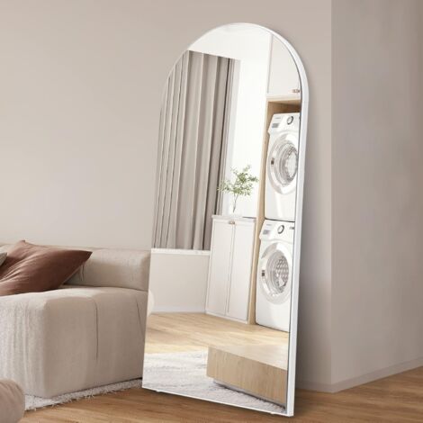 CASSILANDO 165 x 60 cm Miroir pleine longueur, grand miroir au sol, cadre en bois miroir sur pied, contre le mur pour chambre à coucher, dressing et miroir à cadre fin mural
