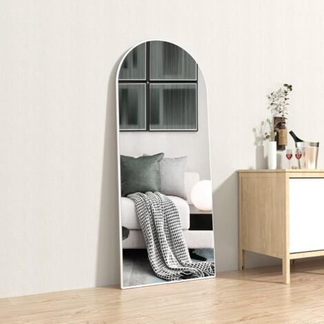 CASSILANDO 165 x 60 cm Miroir pleine longueur, grand miroir au sol, cadre en bois miroir sur pied, contre le mur pour chambre à coucher, dressing et miroir à cadre fin mural