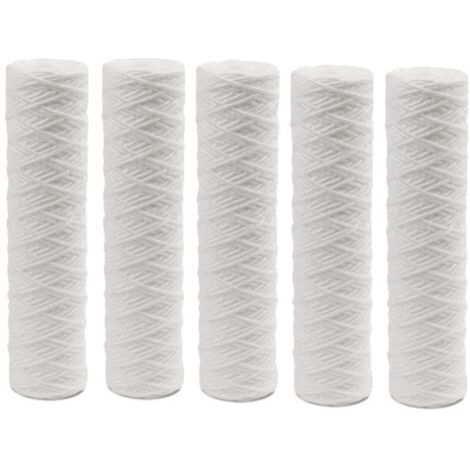 Jetly – Lot de 5 cartouches filtrantes en coton 25µ – Filtration optimale jusqu'à 40°C – Débit 1000L/h – Compatible systèmes filtration