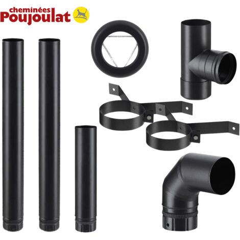 Kit De Tubage émaillé Noir Diamètre 80 Pour Poêle à Pellets Sodico - Pièce De Rechange Neuve - Sans Marque