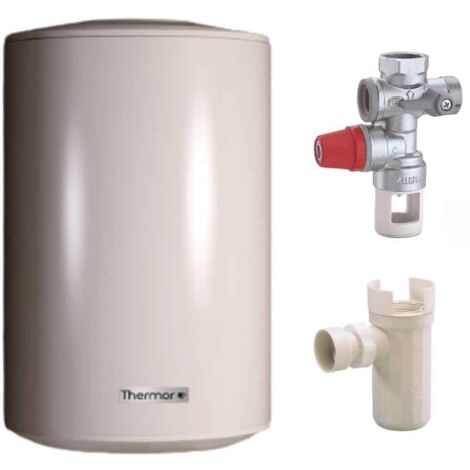 Thermor – Pack chauffe-eau électrique vertical 75L – Résistance stéatite – Groupe de sécurité 3/4" – Siphon intégré – Puissance 1200W (1/5)