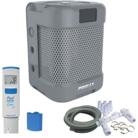 Poolstar – Pack pompe à chaleur piscine Poolex Silverline Top 60 – 6 kW Full Inverter – Compatible traitement au sel – By-pass universel et testeur pH