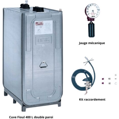 Kit cuve fioul 400 L double paroi DWT + Kit aspiration ROTH + Jauge (1/5)