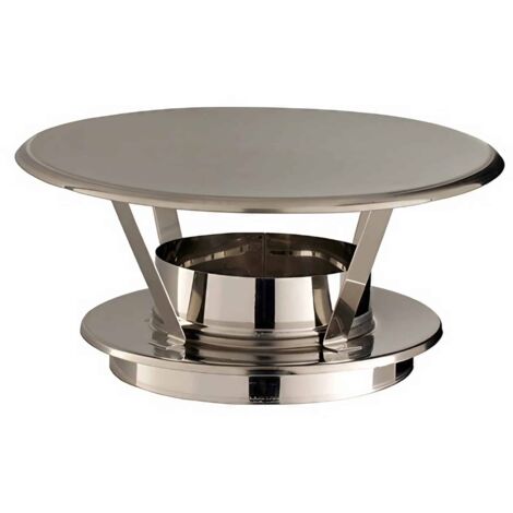 Kit sortie de toit isolé Therminox Poujoulat Diamètre 150 Pente 15 à 30 degrés finition inox bavette noir