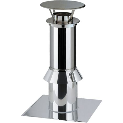 Kit sortie toit plat Therminox diamètre 150 Poujoulat Couleur du conduit  Finition non peint