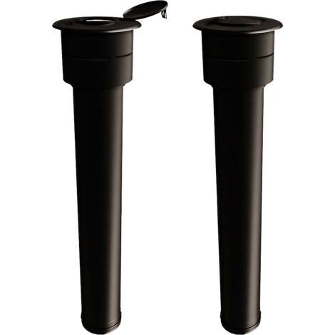 Kit sortie de toit tuile noir concentrique PGI pente 30 à 45 degrés Poujoulat Diamètre conduit concentrique ∅ 80/130
