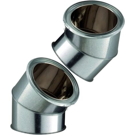 Lot De 2 Coudes Isolés à 30° Poujoulat - Diam. Int. 230mm / Ext. 280mm, Inox | Neuf