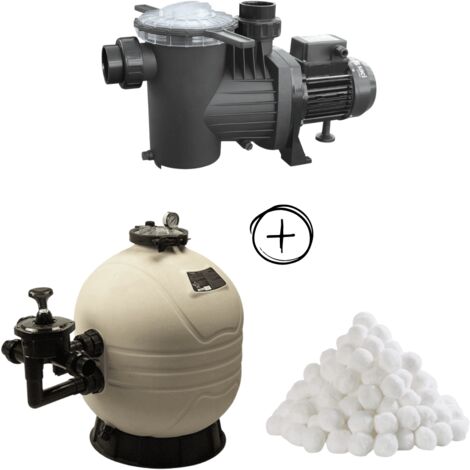 Pack Filtre à sable MFS + Pompe de filtration TonicLine + balles filtrantes Volume max du bassin 80 m³ (1/5)