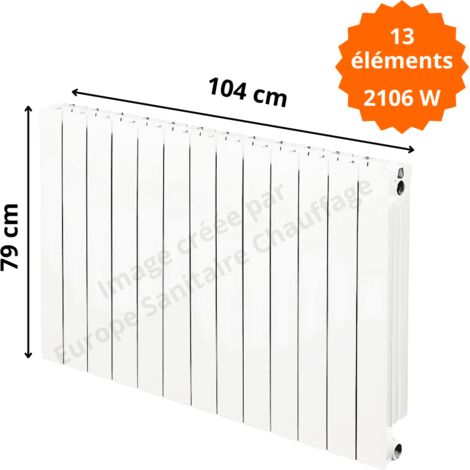 Radiateur aluminium horizontal H.79 x 104 cm VIP 700 Deville 2106 W