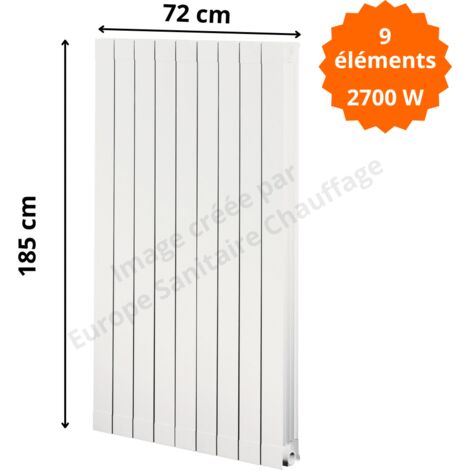 Radiateur aluminium H.185 x 72 cm Oscar 1800 Deville 2700 W