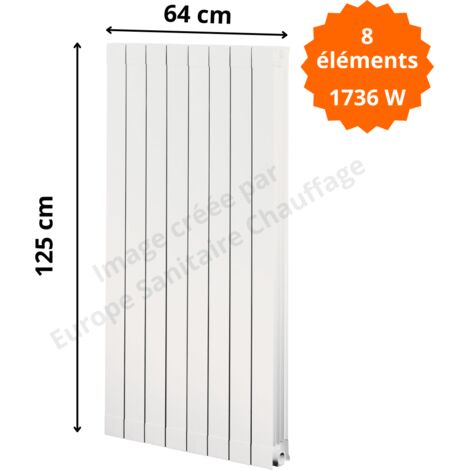 Radiateur aluminium H.125 x 64 cm Oscar 1200 Deville 1736 W (1/5)