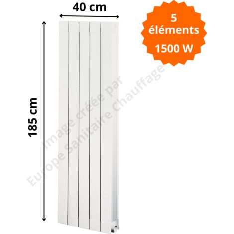 Radiateur aluminium H.185 x 40 cm Oscar 1800 Deville 1500 W